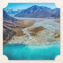 Sjö Tekapo och södra Alpernorna, Nya Zeeland Underlägg Papper