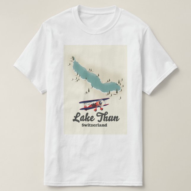 Sjö Thun Schweiz karta T Shirt (Design framsida)