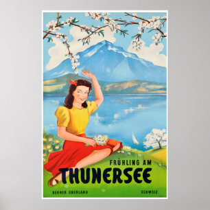 Sjö Thun, Schweiz, reseposter Poster