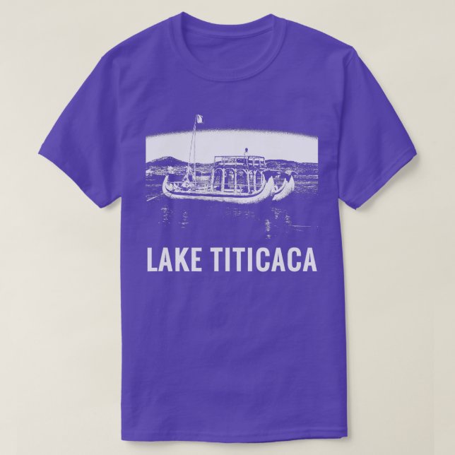Sjö Titicaca Andes Bolivia Peru Travel Souvenir T Shirt (Design framsida)