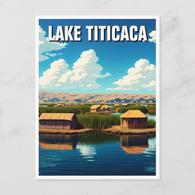 Sjö Titicaca Flytande öarna Vykort (Framsida)