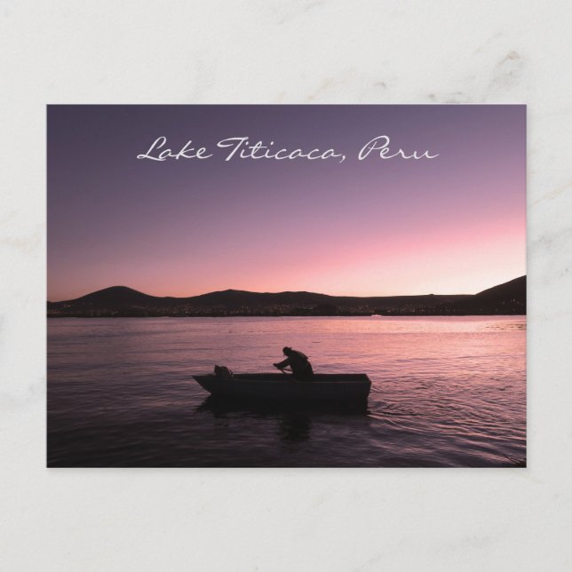 Sjö Titicaca Sunset i Peru Vykort (Framsida)