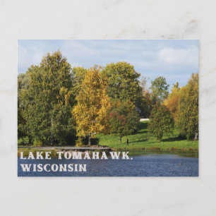 Sjö Tomahawk Wisconsin Postcard Vykort