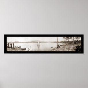 Sjö Toxaway NC Boats Photo 1911 Poster
