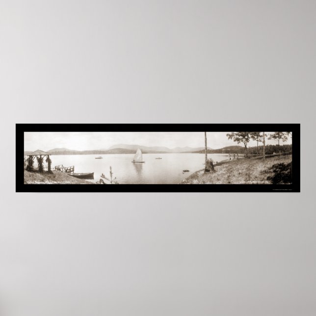 Sjö Toxaway NC Boats Photo 1911 Poster (Framsidan)