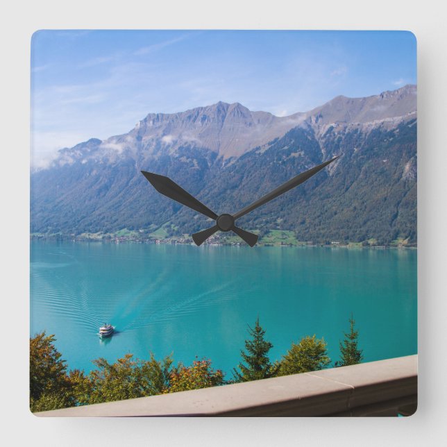 Sjö Tranquilitet Serenity vatten Acrylic Wall Cloc Fyrkantig Klocka (Framsida)