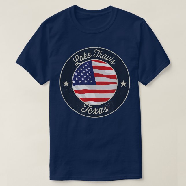 Sjö Travis - Patriotic Texas Souvenir T-Shirt (Design framsida)