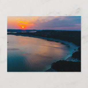 Sjö Travis Sunset Vykort