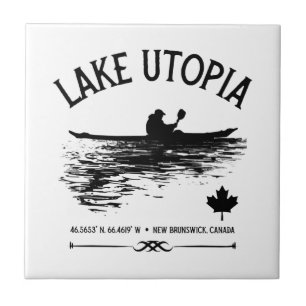 Sjö Utopia New Brunswick Canada Sjöar - Kayaker Kakelplatta