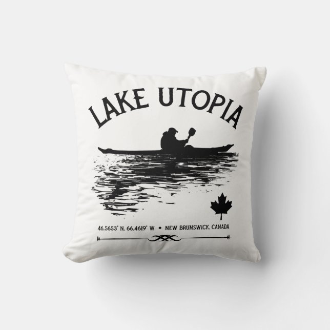 Sjö Utopia New Brunswick Canada Sjöar - Kayaker Kudde (Framsida)