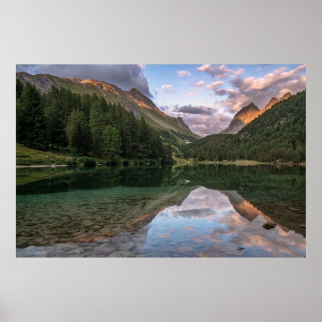 Sjö, vackra Palpuogna | Alpernor i Schweiz Poster (Framsidan)