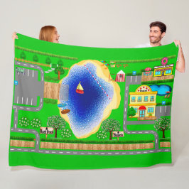 Sjö-vägar för personbilar fleecefilt