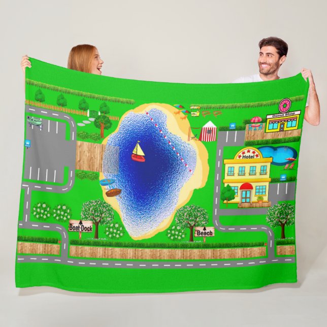 Sjö-vägar för personbilar fleecefilt (På plats)