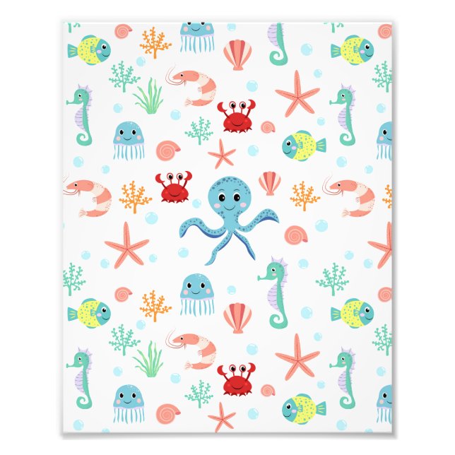 Sjö världsmönster fototryck (Framsidan)