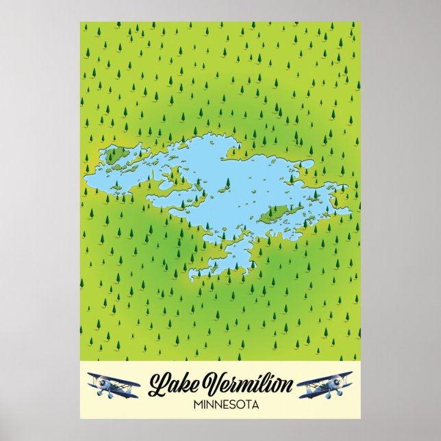 Sjö Vermilion Minnesota karta Poster (Framsidan)