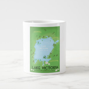 Sjö Victoria Karta - Afrika Underbar Sjö resekonst Jumbo Mugg