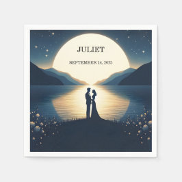 Sjö vid Berg Fun Natur Bröllopsdusch för Brud Pappersservett