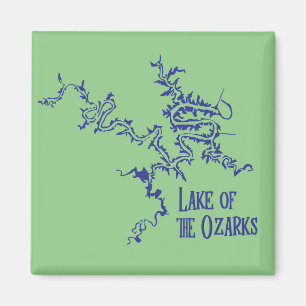 Sjö vid Ozarks Karta Magnet