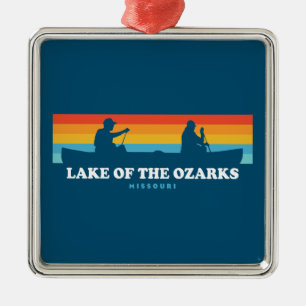 Sjö vid Ozarks Missouri Canoe Julgransprydnad Metall