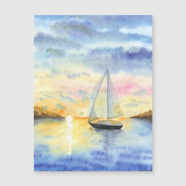 Sjö vid solnedgång (Framsida)