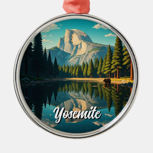 Sjö vid Yosemite nationalpark halv Dome Julgransprydnad Metall (Framsidan)