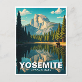 Sjö vid Yosemite nationalpark halv Dome Vykort
