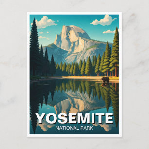 Sjö vid Yosemite nationalpark halv Dome Vykort