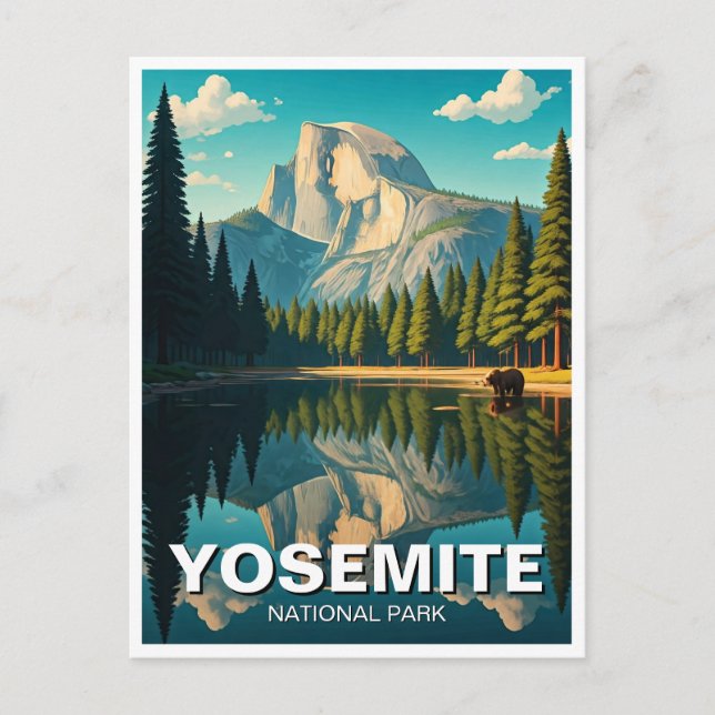 Sjö vid Yosemite nationalpark halv Dome Vykort (Framsida)