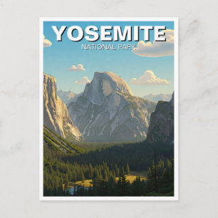 Sjö vid Yosemite nationalpark halv Dome Vykort