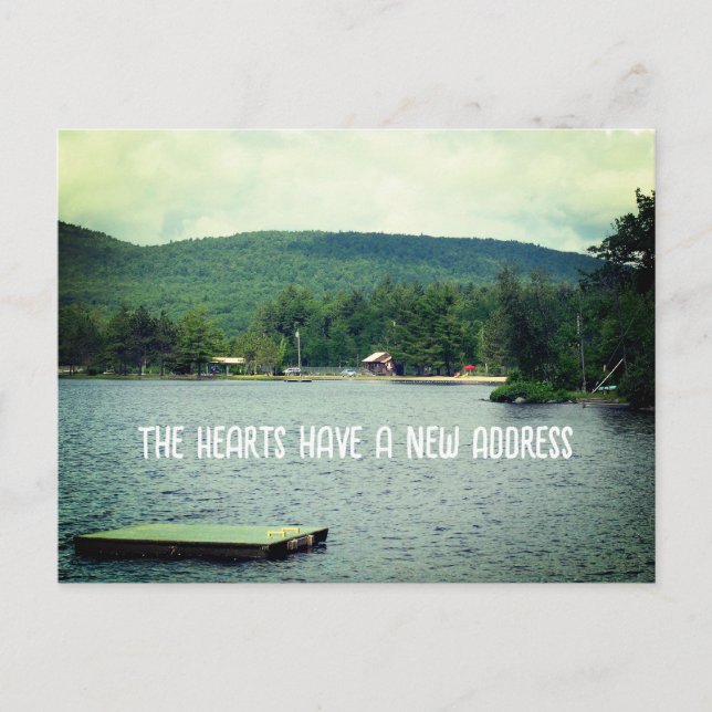 Sjö-vy Ny adress Meddelande Vykort (Framsida)