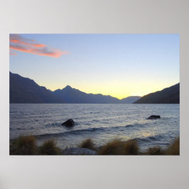 Sjö Wakatipu at Sunset, Queenstown, NZ Poster