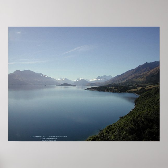 Sjö Wakatipu nära Glenorchy, Nya Zeeland Poster (Framsidan)