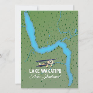 Sjö Wakatipu Nya Zeeland karta