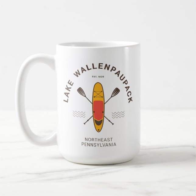Sjö Wallenpaupack Pennsylvania Paddle Boarding Kaffemugg (Vänster)