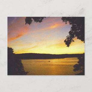 Sjö Wallenpaupack Sunset Postcard Vykort
