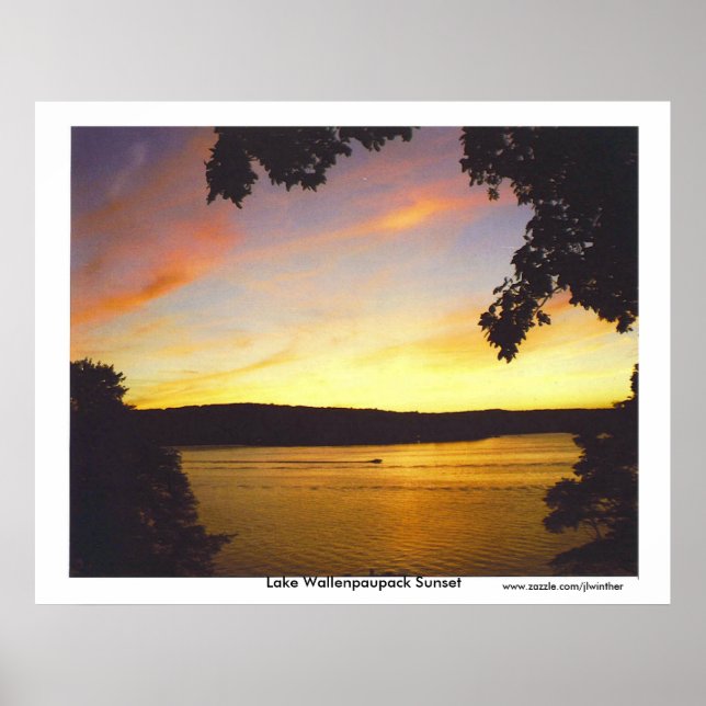 Sjö Wallenpaupack Sunset Print Poster (Framsidan)