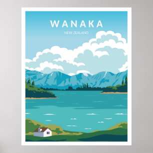 Sjö Wanaka Nya Zeeland Poster