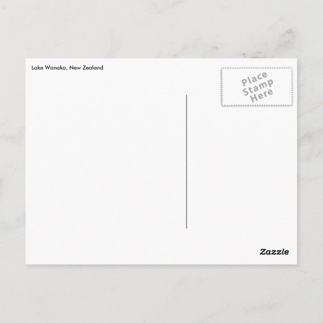 Sjö Wanaka, Nya Zeeland Vykort (Baksida)