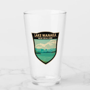 Sjö Wanaka Otago New Zealand Travel Art Vintage Glaskopp