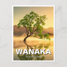 Sjö Wanaka Träd New Zealand Travel Vykort