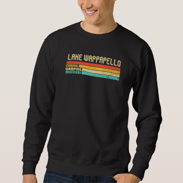 Sjö Wappapello Missouri Funny Fishing Camping Sum Lång Ärmad Tröja (Framsida)