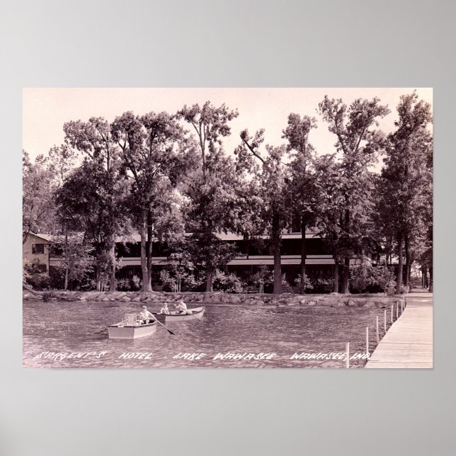 Sjö Wawasee Syracuse, Indiana Sargents Hotel Poster (Framsidan)