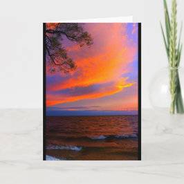 Sjö Wbollago Sunset any Tillfälle Card Kort