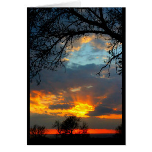 Sjö Wbollago Sunset Card Hälsningskort