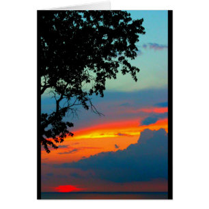 Sjö Wbollago Sunset tänker på dig Hälsningskort