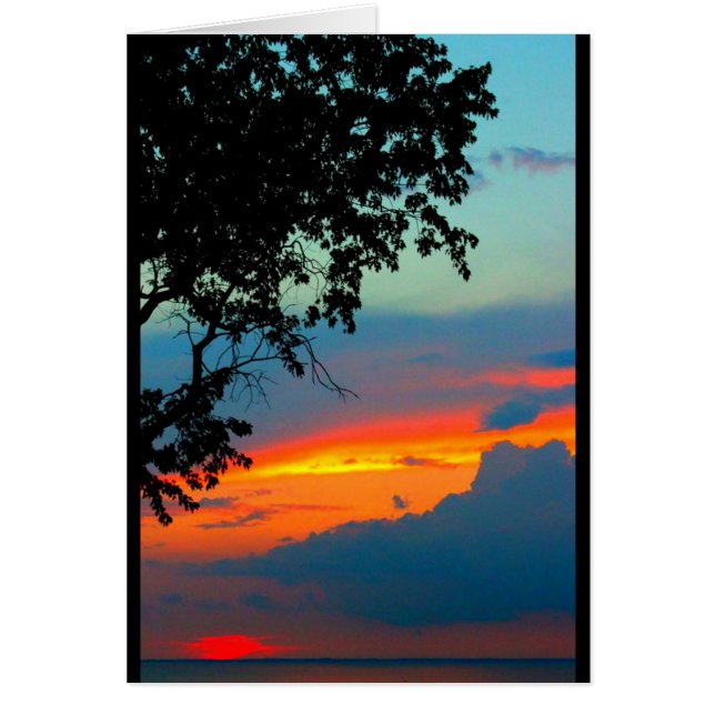Sjö Wbollago Sunset tänker på dig Hälsningskort (Framsidan)