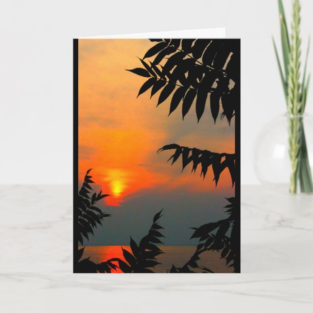 Sjö Wbollago Sunset tänker på dig Kort (Framsida)