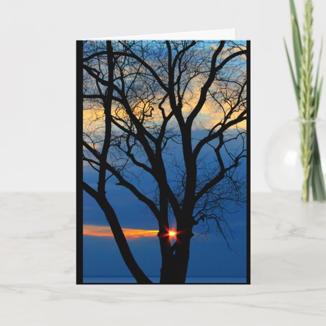 Sjö Wbollago Sunset tänker på dig Kort (Framsida)