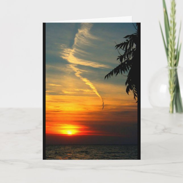 Sjö Wbollago Sunset tänker på dig Kort (Framsida)