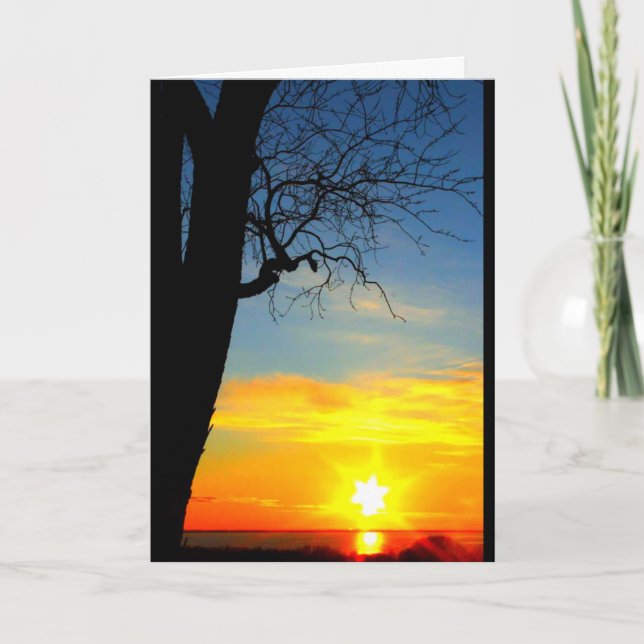 Sjö Wbollago Sunset tänker på dig Kort (Framsida)